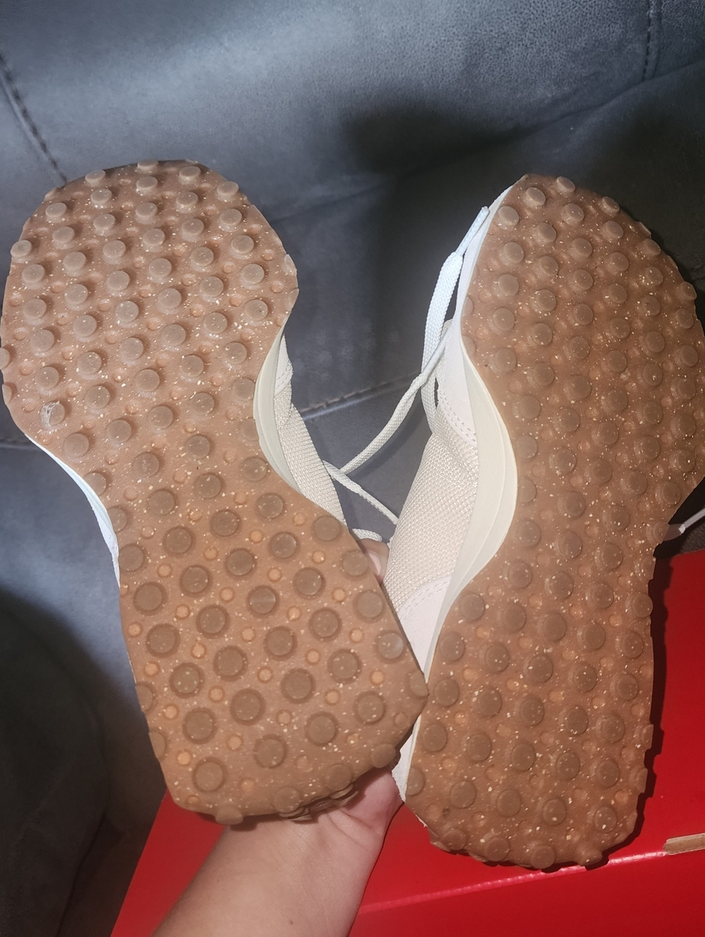 New Balance Cream/Beige Casual Runner Sneakers - Picture 3 of 4